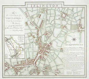 Map Making Prints: Map of the parish of St Mary, Islington, London, 1793. Artist: Benjamin Baker