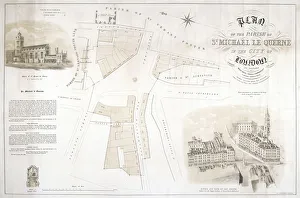Parish Prints: Map of the parish of St Michael le Quorne, London, 1853. Artist: King