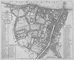 Map of the Parishes of St Georges and St Saviours, Southwark, London, 1755. Artist