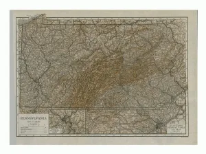 Map of Pennsylvania, 1910. Artists: Emery Walker Ltd, Emery Walker Map of Pennsylvania, 1910. Artists: Emery Walker Ltd, Emery Walker