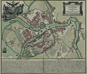 Map of Petersburg, 1744. Artist: Seutter, Matthaeus (1678-1757)