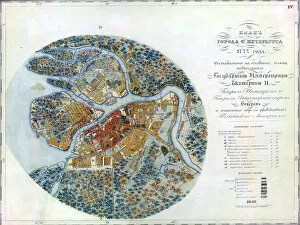 Images Dated 14th June 2017: Map of Petersburg, 1777