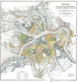 Alexander Nikolayevich Collection: Map of Petersburg. Artist: Anonymous master