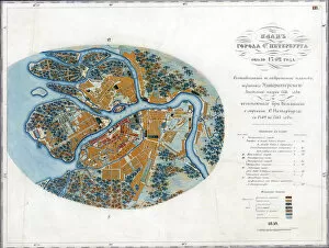 Images Dated 14th June 2017: Map of Petersburg, ca 1762