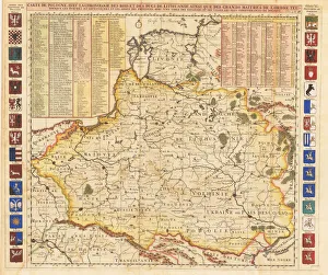 Early Rus Prints: Map of Poland includes portions of Livonia and Grand Duchy of Moscow