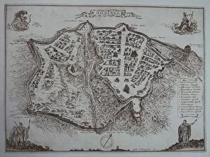 Battle Of Poltava Gallery: Map of Poltava in the early 18th-century. Artist: Anonymous