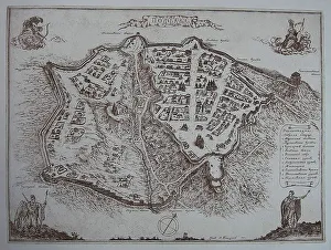 Great Northern War Collection: Map of Poltava in the early 18th-century. Artist: Anonymous