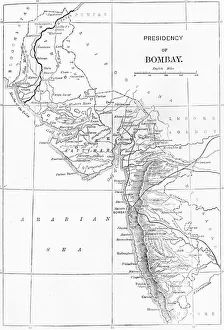 Mumbai Maharashtra India Prints: Map of Presidency of Bombay, c1891. Creator: James Grant