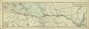 Cartographic Prints: Map of the Route of the Siberian Railway Line, 1891-1916.. Creator: Unknown