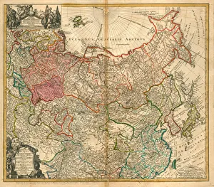 Muscovy Prints: Map of Russia (From: Imperii Russici et Tartariae universae tam majoris et Asiaticae quam minoris et Artist: Homann)