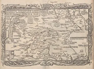 Sigmund Von Herberstein Prints: Map of Russia (From: Rerum Moscoviticarum commentarii ), 1556. Artist: Anonymous
