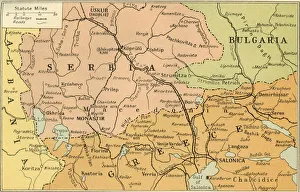 Limited Prints: Map of Salonica Front, 1919. Creator: George Philip & Son Ltd