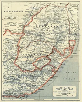 Map Making Prints: Map of the Seat of War, 1900. Creator: Unknown