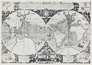 H Clive Prints: Map Showing Drakes Voyage of Circumnavigation (1577-1580), 1923. Creator: Unknown