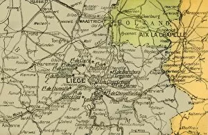Aachen Gallery: Map Showing the Forts of Liege, 1919. Creator: London Geographical Institute