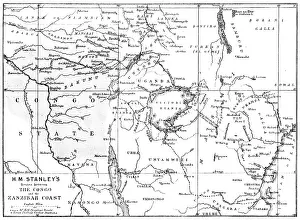Indian Ocean Prints: Map showing the Great Forest traversed by Mr