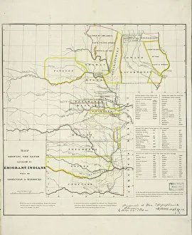 Expulsion Prints: Map showing the lands assigned to emigrant Indians west of Arkansas and Missouri