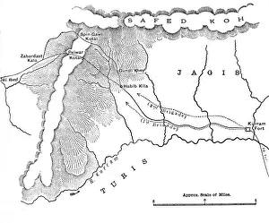 Map Showing March of General Roberts to Peiwar Kotal (Nov. 28 to Dec. 1, 1878), c1880