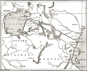 German East Africa Prints: Map showing the Proposed Route of the British East African Company's Railway