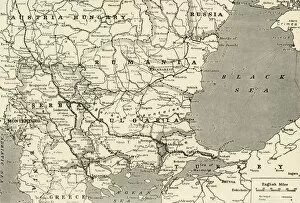 Bulgarian Collection: Map Showing the Relation of Serbia to Neighbouring States, 1916. Creator: Unknown