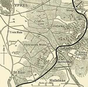 Frank A Mumby Prints: Map showing the Scene of the German Attacks... First World War, February 1916, (c1920)