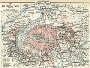 William Heinemann Ltd Collection: Map of The Siege of Paris, 1870-71, 1907