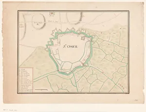 Map of Sint-Omaars, 1650-1700. Creator: Anon