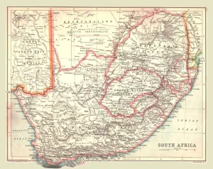Orange River Colony Prints: Map of South Africa, 1902. Creator: Unknown