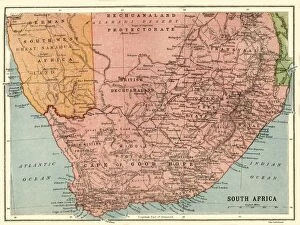 Bartholomew John Son Gallery: Map of South Africa, c1914, (c1920). Creator: John Bartholomew & Son