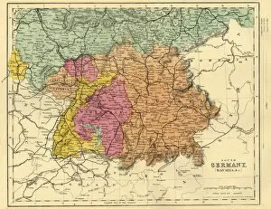 Baden Gallery: Map of South Germany and Bavaria, c1872. Creator: Unknown