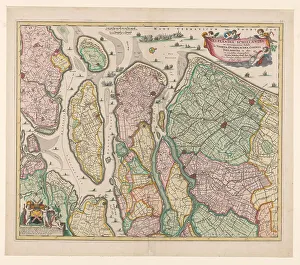 Inlet Prints: Map of South Holland, c.1675. Creator: Nicolaes Visscher