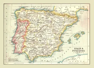 Provinces Prints: Map of Spain and Portugal, 1902. Creator: Unknown