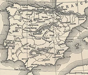 Map of the Spanish Campaign, c1807-1814, (1896)