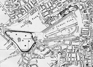 Besant Prints: Map of St James Park and Green Park in 1800, c1833 (1911). Artist: William Schmollinger