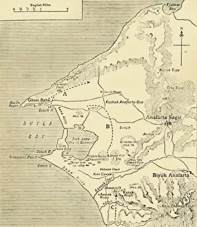 Gresham Publishing Co Ltd Collection: Map of Suvla Bay, Gallipoli peninsula, First World War, 1915, (c1920). Creator: Unknown