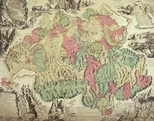 Province Prints: Map of Switzerland, 1740. Creator: Johann Jakob Scheuchzer