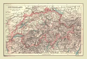 Canton Prints: Map of Switzerland, 1902. Creator: Unknown