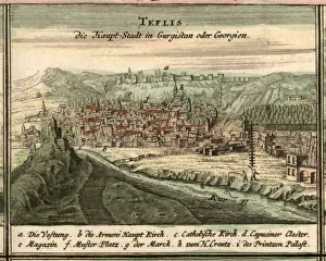 Homann Prints: Map of Tiflis, 1762