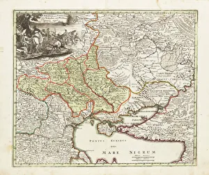 Ukraine Prints: Map of Ukraine and surroundings of the Black Sea