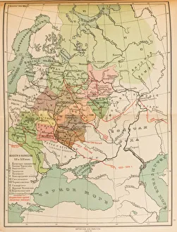 Map of the volosts and principalities in the 12th and 13th century, 1914