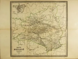 Russian Empire Gallery: Map of the Vyatka Governorate, c. 1914. Artist: Anonymous