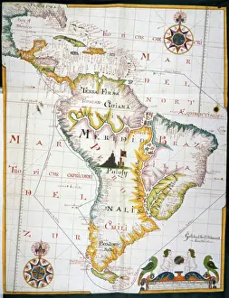 Mapmaking Prints: Map of the West Indies and South America, 1683. Creator: William Hack