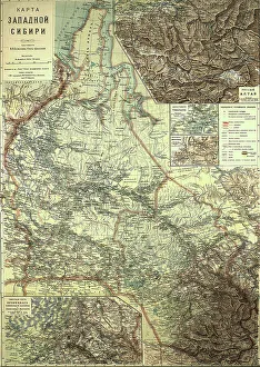 Cartographic Prints: Map of Western Siberia, 1899-1914. Creator: Veniamin Petrovich