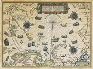 Willem Barentsz Collection: Map of Willem Barentsz Third Voyage, 1598. Artist: Claesz, Cornelis (ca. 1551-1609)