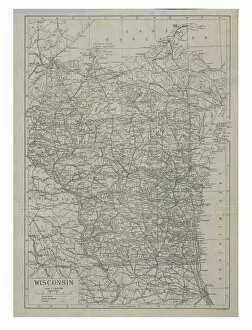Map of Wisconsin, c1900. Artist: Carl Hentschel