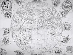 World Prints: A map of the world, 1515. Creators: Albrecht Durer, Johann Stabius
