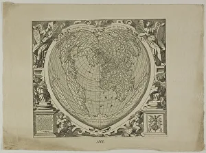 World Map Prints: Map of the World, 1566, reprinted 1889. Creator: Unknown