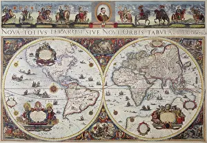 Latin Prints: Map of the world, 1680. Creator: G Blaeu