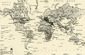 Map of the World After Three Years of War, 1917. Creator: Unknown Map of the World After Three Years of War, 1917. Creator: Unknown