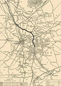 Mumby Frank Arthur Collection: Map of Ypres, West Flanders, Belgium, First World War, (c1920). Creator: Unknown